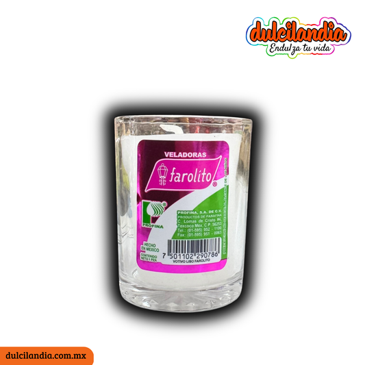Veladora de Vaso Votivo FAROLITO Cartón c/48