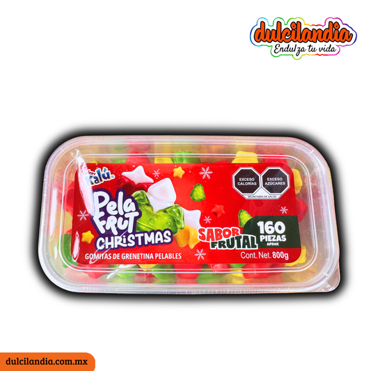 Gomitas Pelables Pela Frut Christmas Navidad Sabores Surtidos KALÚ Exhibidor c/160