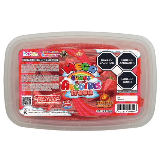 Gomitas Gummy Arcoiris Fresa HUBIN Exhibidor c/140