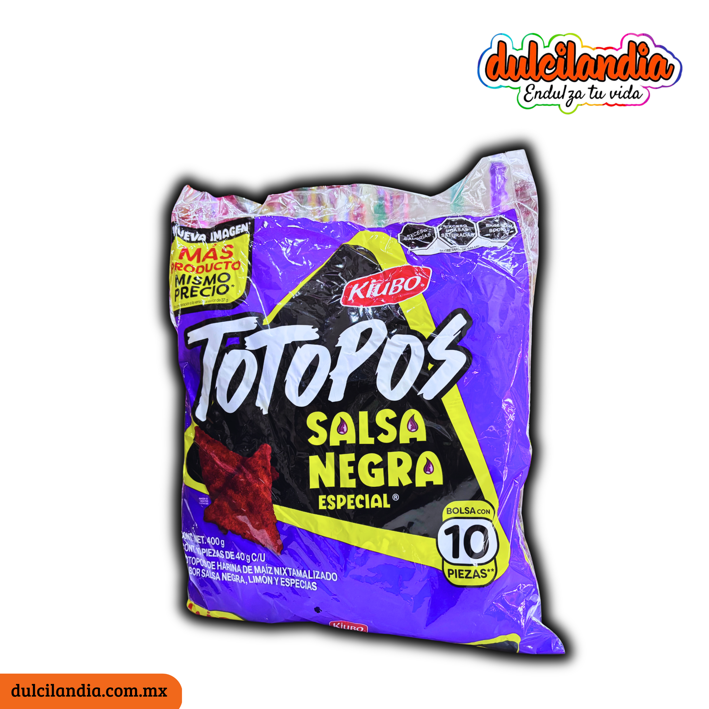 Totopos Salsa Negra Especial 40g KIUBO Bolsa c/10