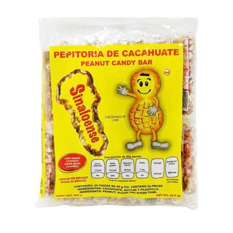 Pepitorias de Cacahuate SINALOENSE 40g Bolsa c/20