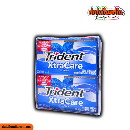 Chicles Trident XtraCare Menta 13.6g MONDELĒZ Caja c/12