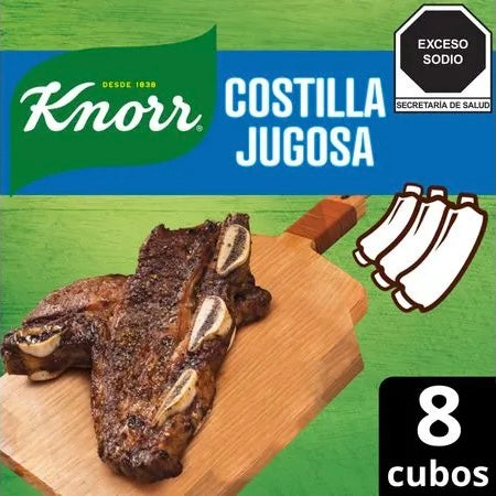 Sazonador Costilla Jugosa Cubos 10.5g KNORR Caja c/8