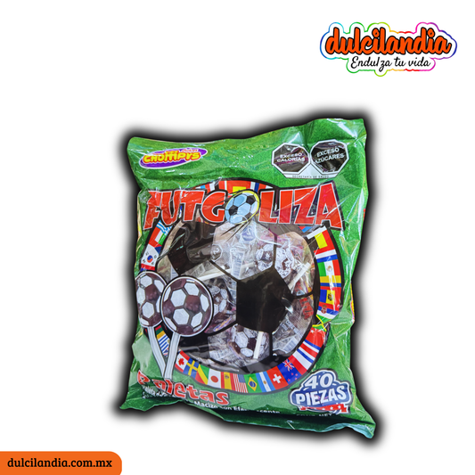Paletas Futgoliza 10g DULCES CHOMPYS Bolsa c/40