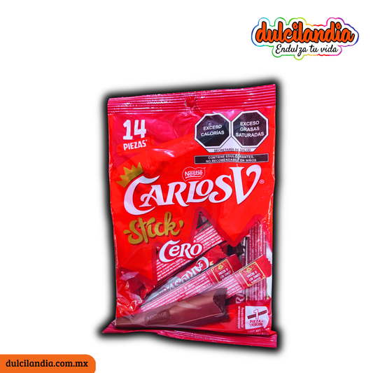 Chocolates Carlos V Stick Cero / Sin Azúcar 8g NESTLÉ Bolsa c/20