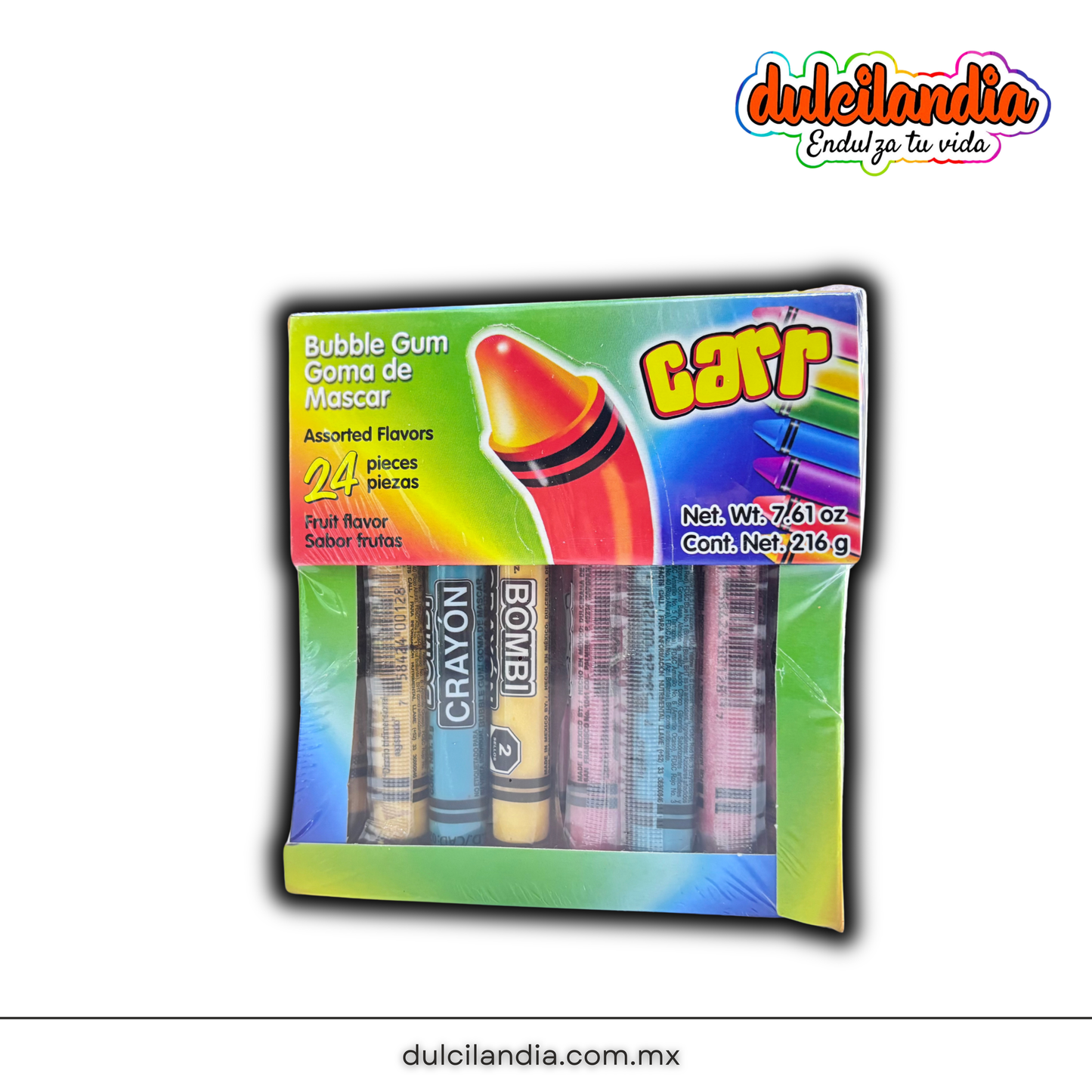 Chicles Bombi Crayón Surtido CARR Caja c/24