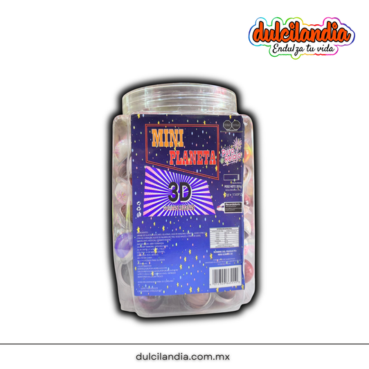 Gomitas Mini Planeta 3D PURO RELAJO Vitrolero c/150
