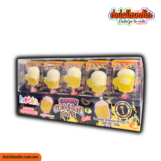 Gomitas Gummy Chevechita Pop’s Neón 11g HUBIN Exhibidos c/30
