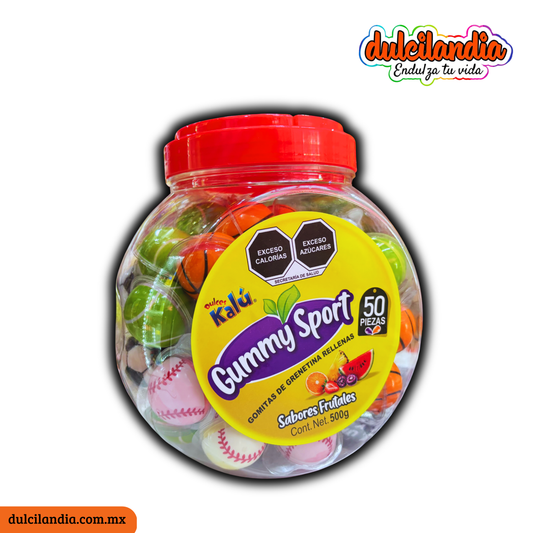 1 Novedad Gummy Sport Surtido 10g KALÚ Vitrolero c/50