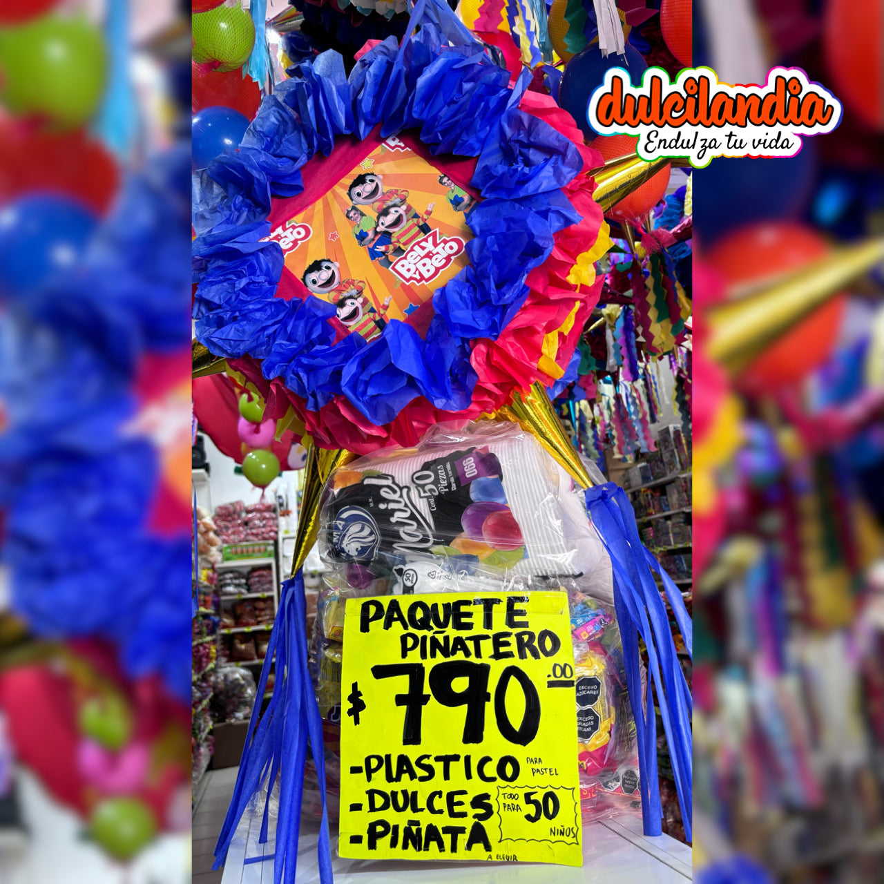 Paquete Piñatero (Dulces, Plásticos y Piñata para 50 Niños)