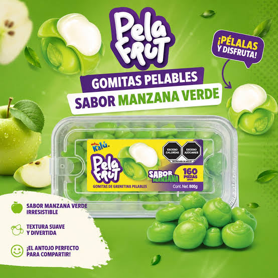 Gomitas Pelables Pela Frut Manzana KALÚ Exhibidor c/160
