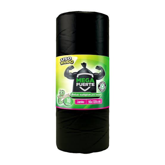 Bolsas Negras para Basura JUMBO 90x120cm ANGUIPLAST Rollo c/10