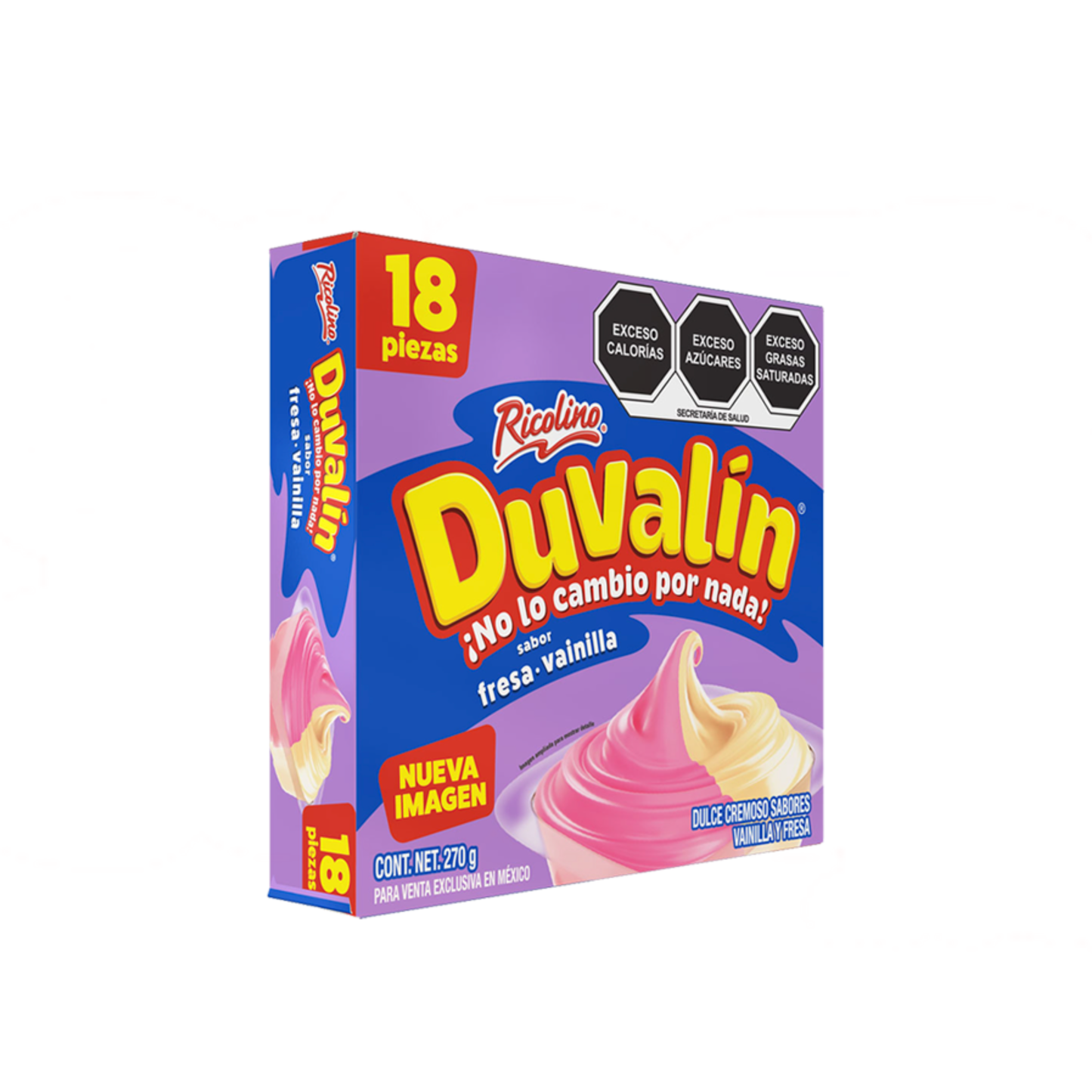 1 Promo 2x1 Duvalín Bisabor Fresa-Vainilla RICOLINO Caja c/18