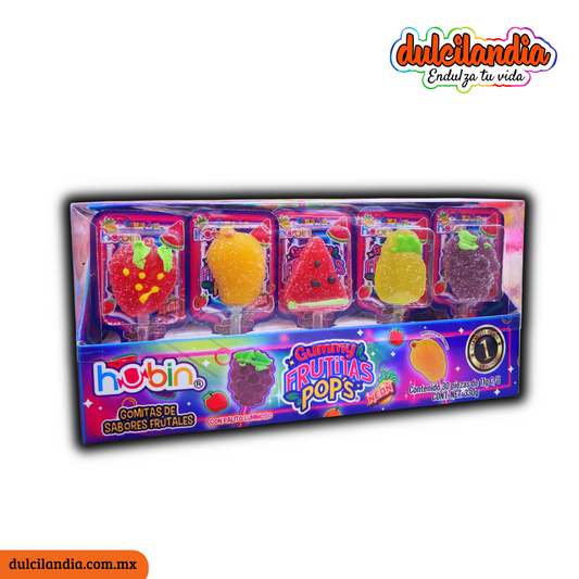 Gomitas Gummy Frutitas Pop’s Neón 11g HUBIN Exhibidor c/30