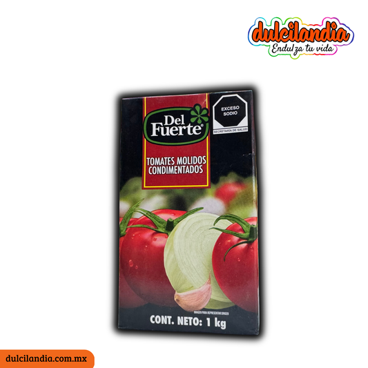 Puré de Tomates Molidos Condimentados DEL FUERTE TetraPack 1Kg