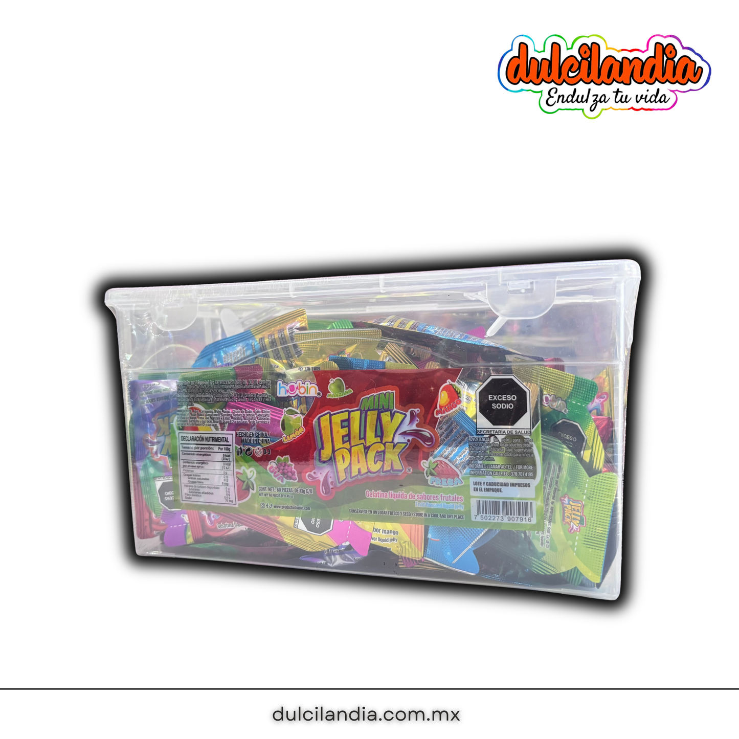 Gelatina Mini Jelly Pack 13g Surtida HUBIN Caja c/60
