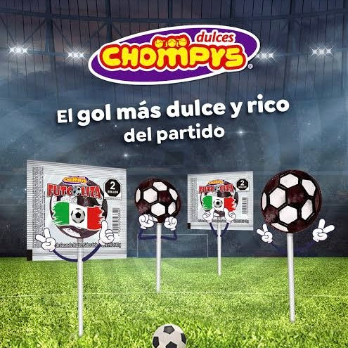 Paletas Futgoliza 10g DULCES CHOMPYS Bolsa c/40
