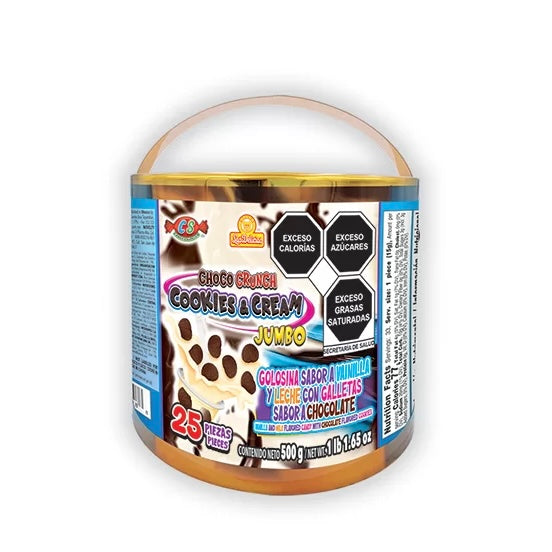Choco Crunch Caritas Cookies & Cream Jumbo 20g LAS DELICIAS Estuche c/25