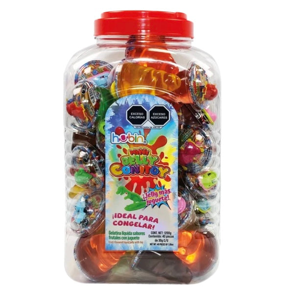 Mini Jelly Conitoy Gelatinas con Juguete Surtido 30g HUBIN Vitrolero c/40