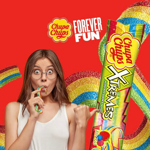 Gomitas Xtremes Arcoiris Acidulado 57g CHUPA CHUPS Tira c/8