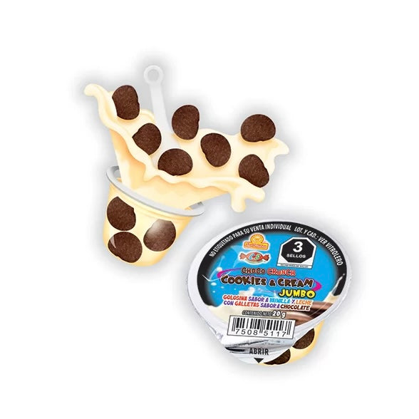 Choco Crunch Caritas Cookies & Cream Jumbo 20g LAS DELICIAS Estuche c/25