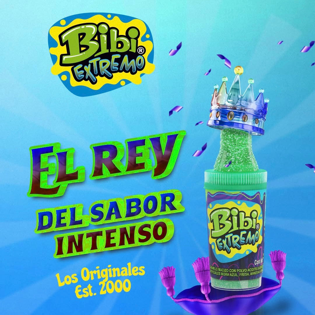 Bibi Extremo Caramelo con Polvo Acidito 19g DULCES PILLO Caja c/12