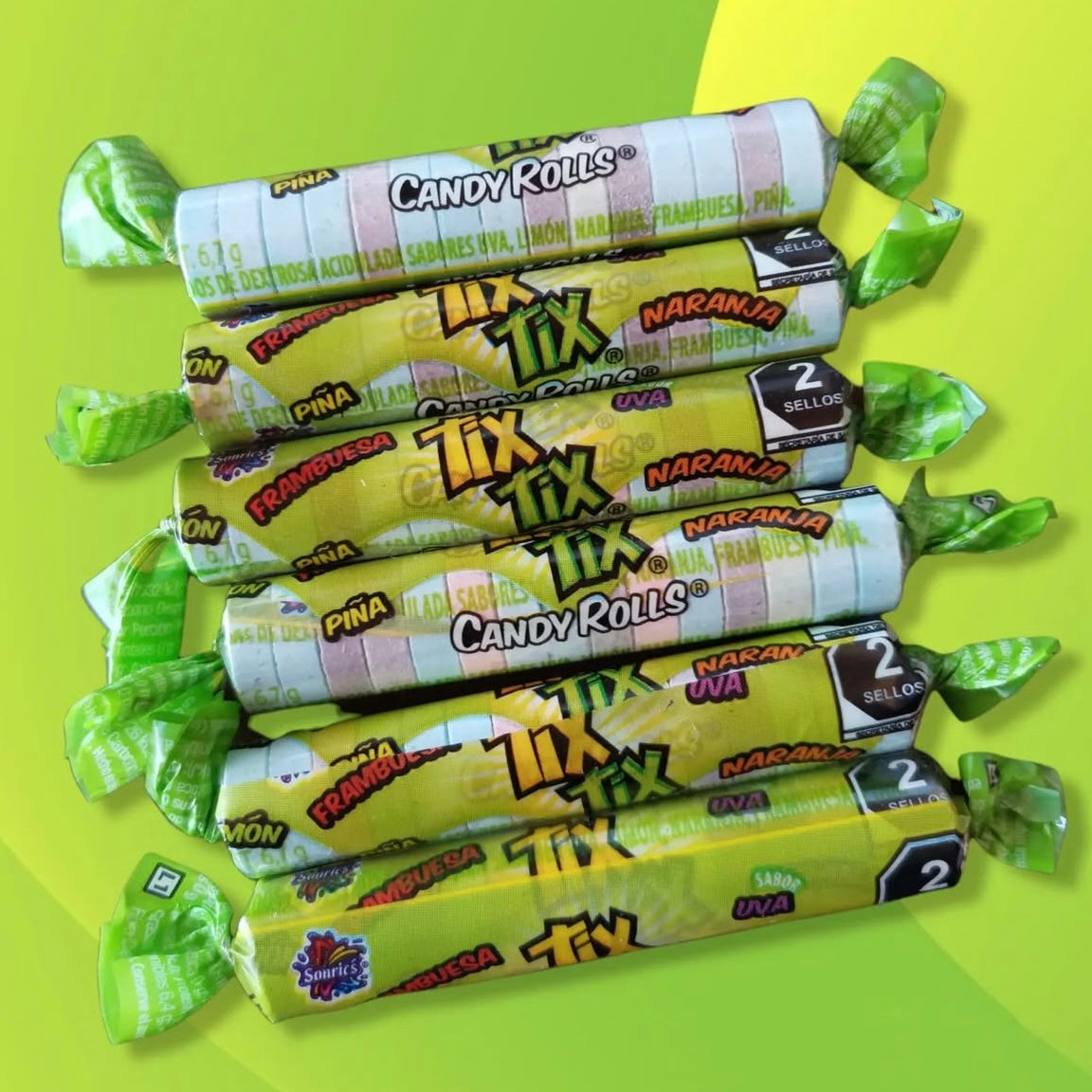 Caramelos Tix Tix Candy Rolls 6.7g SONRIC’S Bolsa c/40