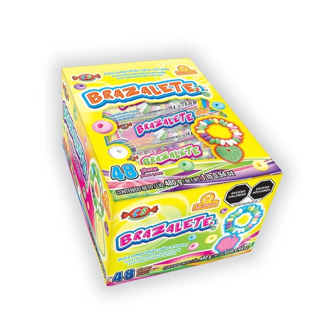 Brazalete Caramelos Comprimidos Frutales 10g LAS DELICIAS Exhibidor c/48