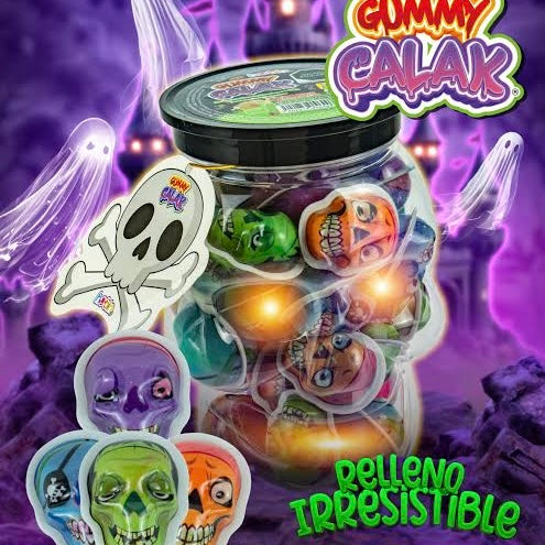 Gummy Calak Calaveras Gomitas Rellenas 10g HUBIN Vitrolero c/30