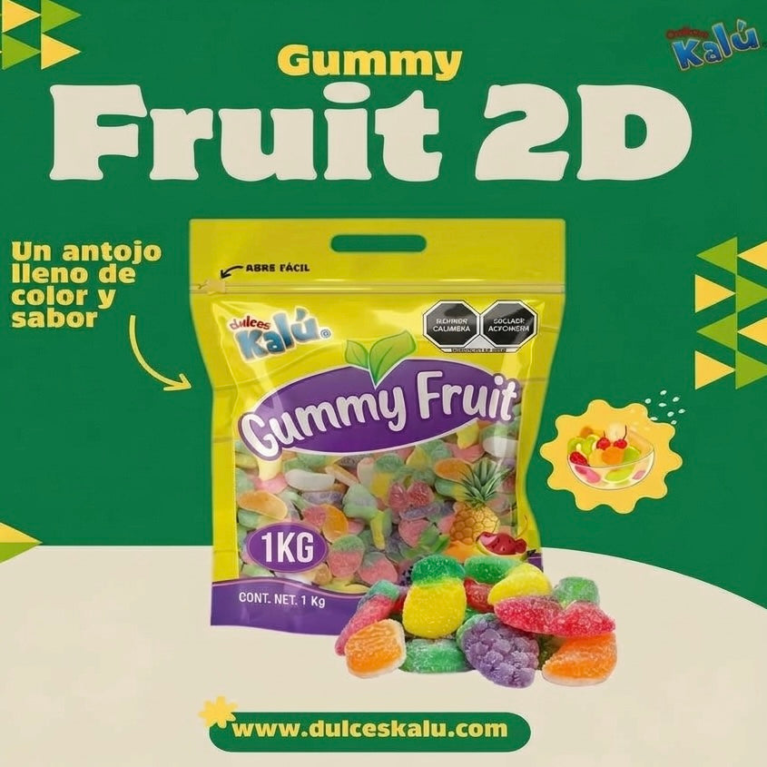 Gomitas Gummy Fruit Surtida KALÚ Bolsa 1Kg c/200