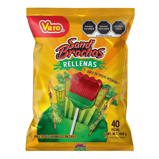 Paletas Sandi Brochas Rellenas Sandía 14g VERO Bolsa c/40
