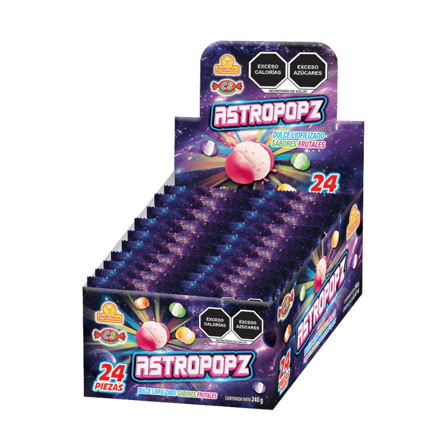 Astropopz Dulce Liofilizado Sobres 10g LAS DELICIAS Exhibidor c/24