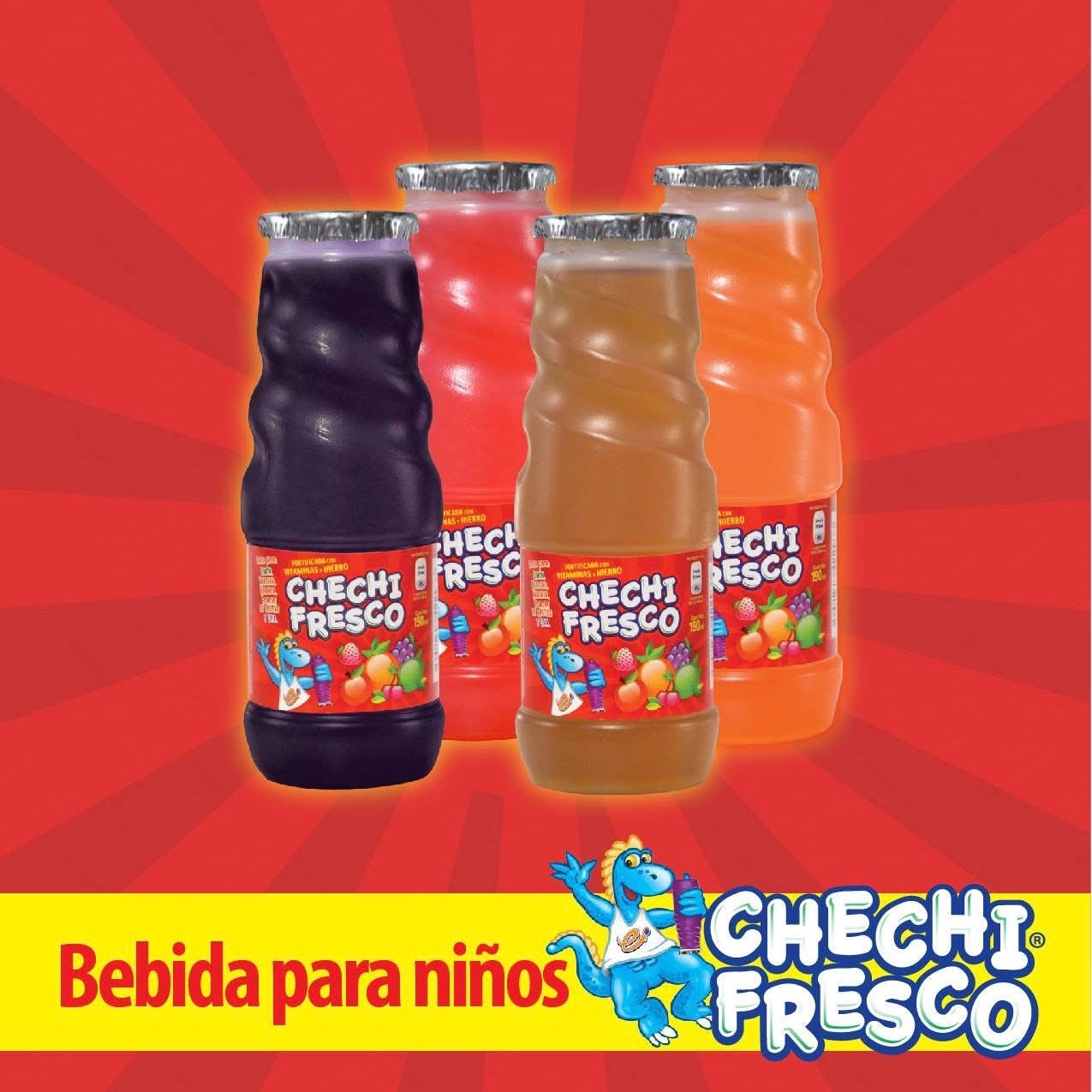 Jugos Chechi Fresco Sabores Surtidos Botella 140ml GONAC Empaque c/24