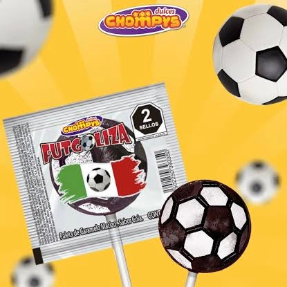Paletas Futgoliza 10g DULCES CHOMPYS Bolsa c/40