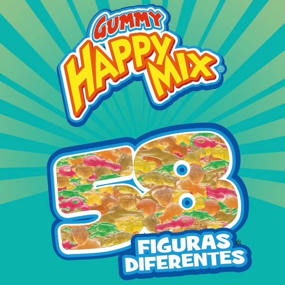 Gomitas Gummy Happy Mix 58 Figuras 17 Sabores Surtidos JOVY Bolsa 1Kg