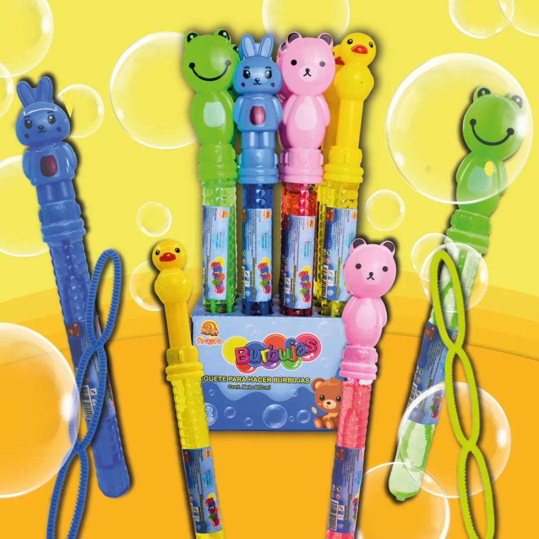 Burbujas con Juguete Animales Surtidos 50ml TINAJITA Exhibidor c/12
