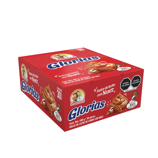 Dulces de Leche con Nuez Glorias 20g LAS SEVILLANAS Caja c/30