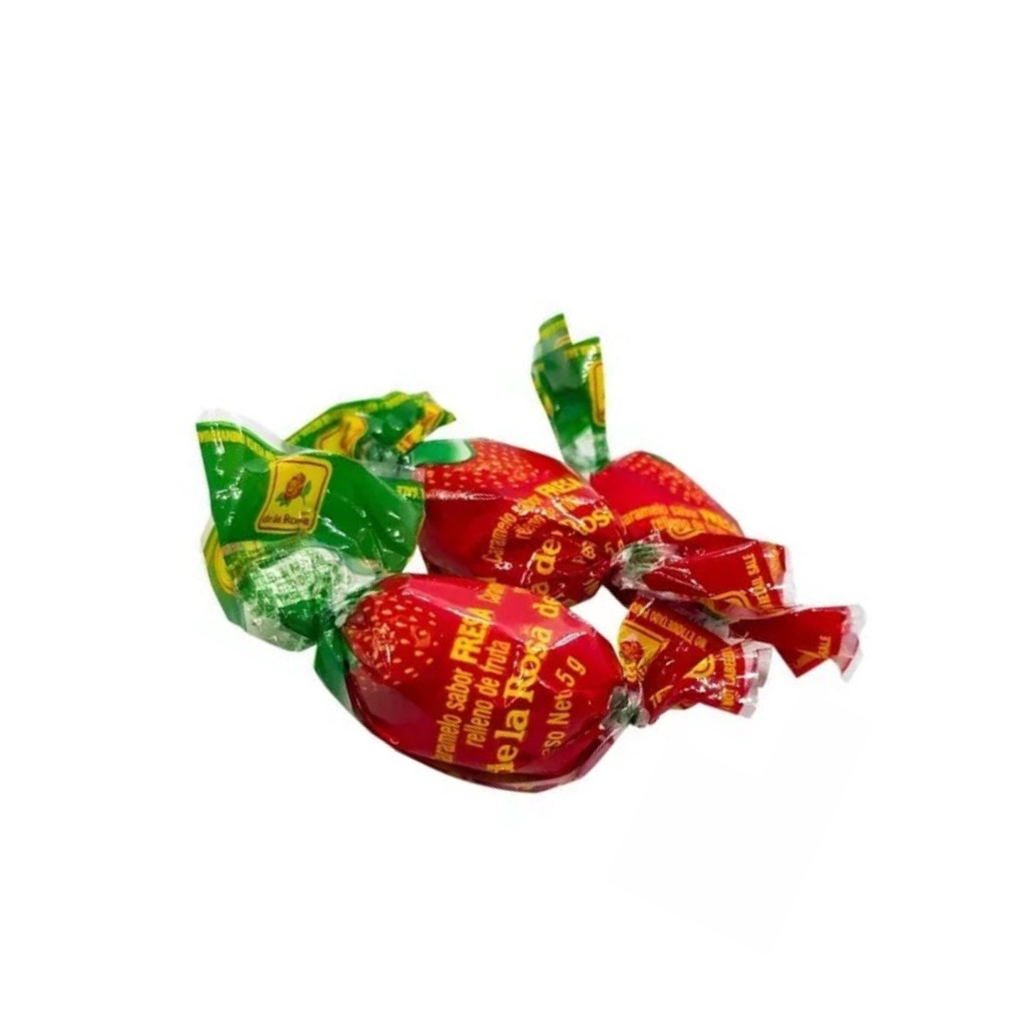 Caramelos Fresa Rellenos 5g DE LA ROSA Bolsa c/100