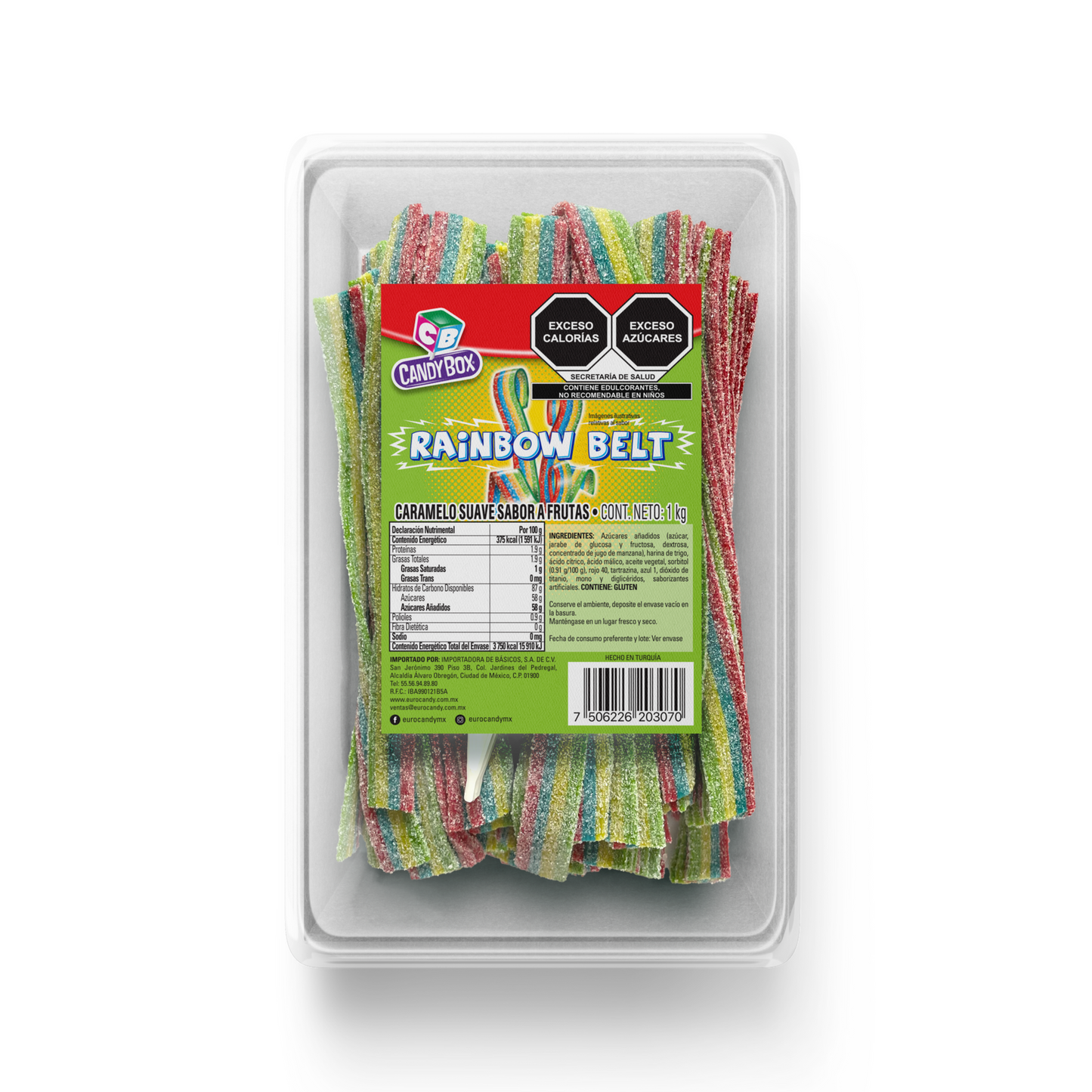 Caramelos Suaves Arcoiris Rainbow Belt CANDY BOX Estuche 1Kg