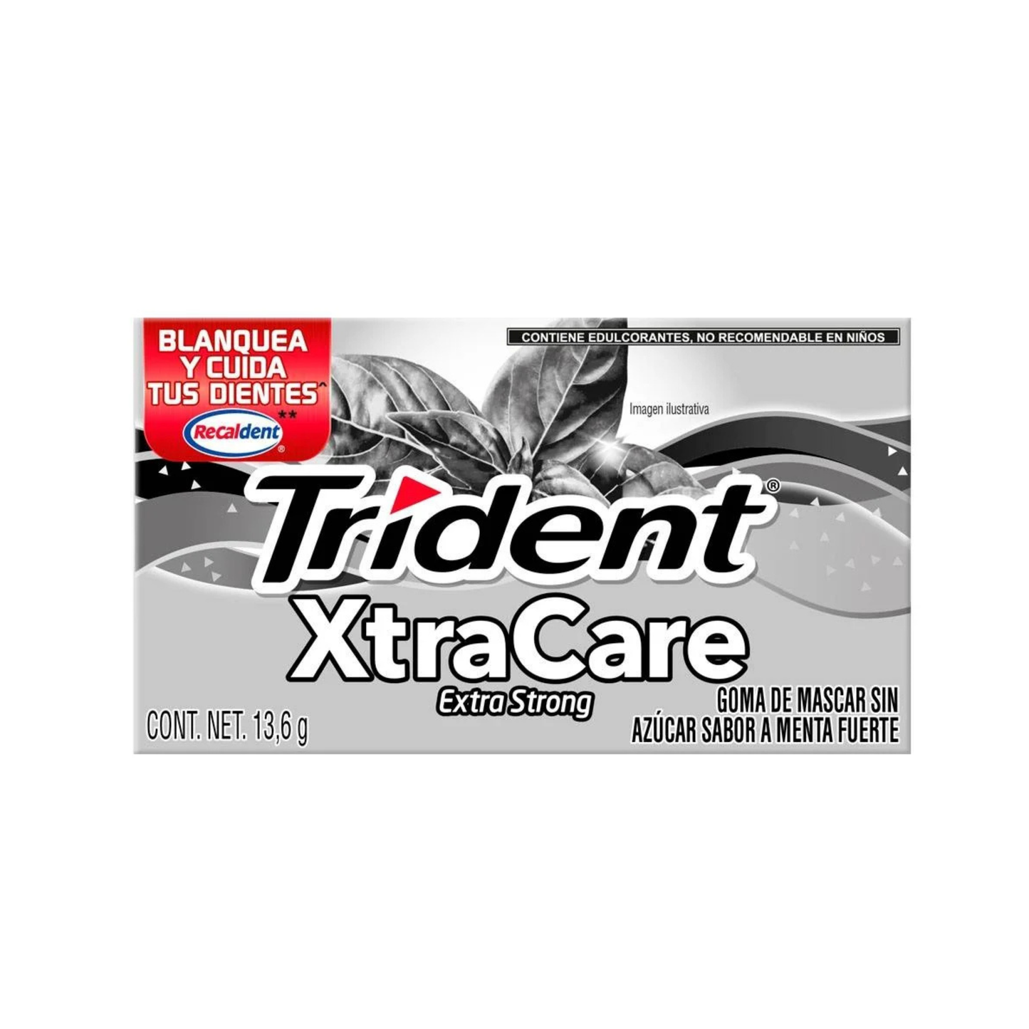 Chicles Trident XtraCare Extra Strong Menta Fuerte 13.6g MONDELĒZ Caja c/12