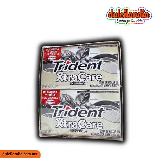 Chicles Trident XtraCare Extra Strong Menta Fuerte 13.6g MONDELĒZ Caja c/12