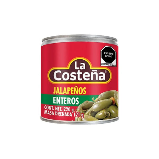 Chiles Jalapeños Enteros LA COSTEÑA Lata 220g