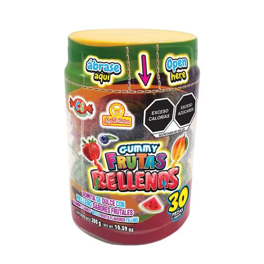 Gummy Frutas Rellenas LAS DELICIAS Vitrolero c/30