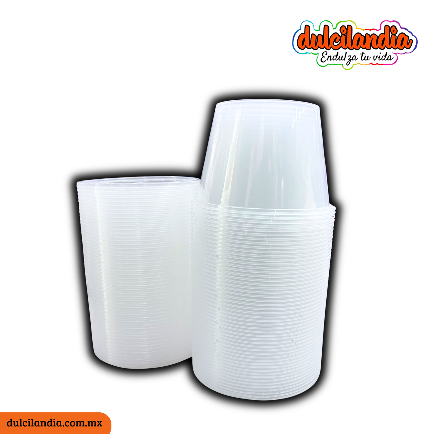Vasos Plásticos / Envases Plásticos 500ml con Tapaderas LUBBOCK Empaque c/50
