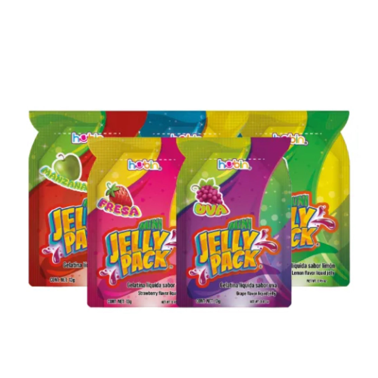 Gelatina Mini Jelly Pack 13g Surtida HUBIN Caja c/60
