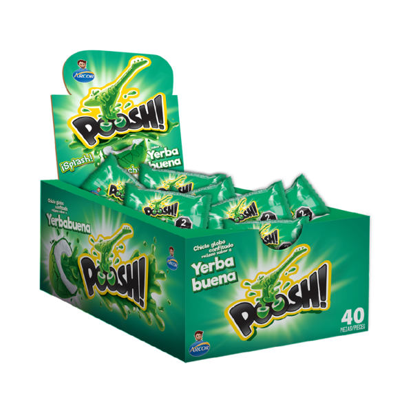 Chicles Poosh! Yerbabuena Rellenos ARCOR Caja c/40