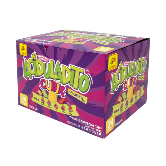 Caramelos Suaves Aciduladito CUBIX Sobres 22g DE LA ROSA Caja c/24