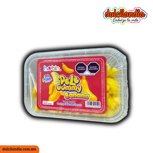 1 Promo 2 Gomitas Pelables Pele Gummy Banana Plátano HUBIN Exhibidor c/90