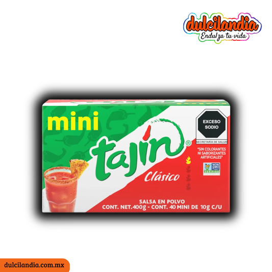 Chile en Polvo Mini Tajín Clásico Botellas 10g TAJÍN Exhibidor c/40