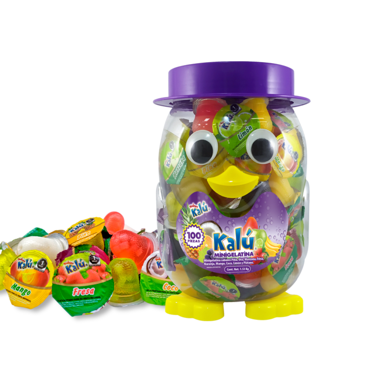 Mini Gelatina 15g KALÚ Vitrolero Alcancía Pingüino c/100